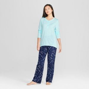 𝅺women's Cozy Fleece Tree Print Pajama Set - Gilligan & O'Malley™ Turquoise S